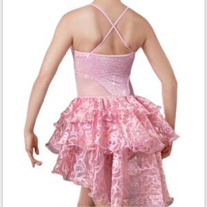Weissman Dance Costume lyrical jazz pink dress FALLING SLOWLY 8516 child LC